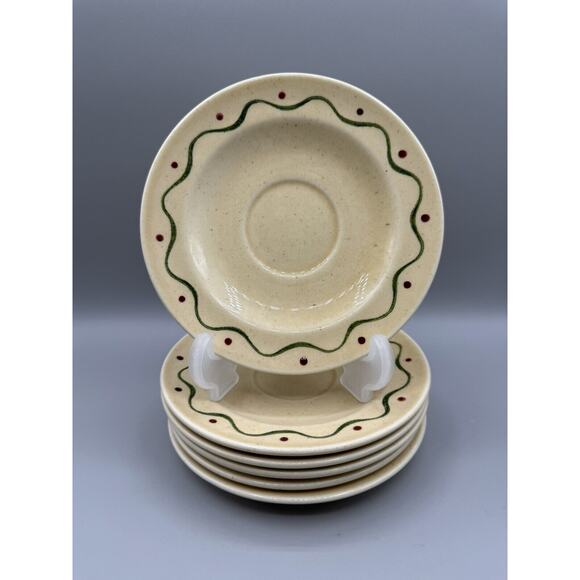 Metlox Poppytrail Saucer Tea Cup Set 6 California Provincial Chicken Vintage - Picture 1 of 8